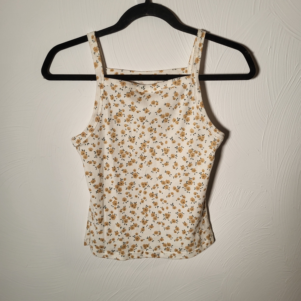 SO Cream and Brown Floral Camisole